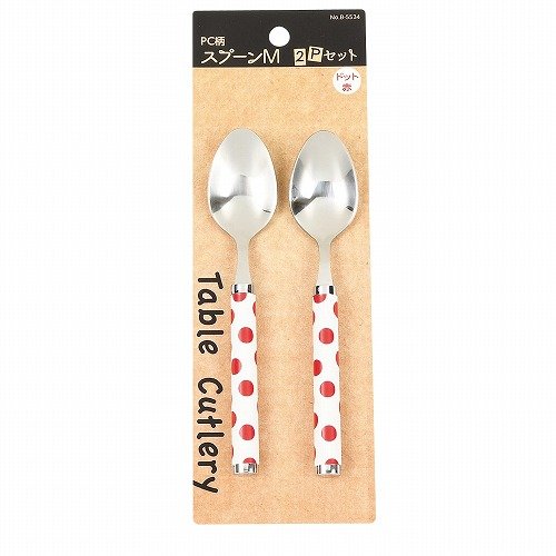 PC柄カトラリー4Pセット(ドット赤) B-5531 パール金属 洋食器 ドット赤