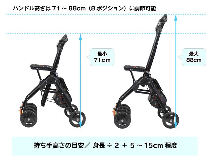幸和製作所】シルバーカー テイコブナノン CPS03 フラワーブラック