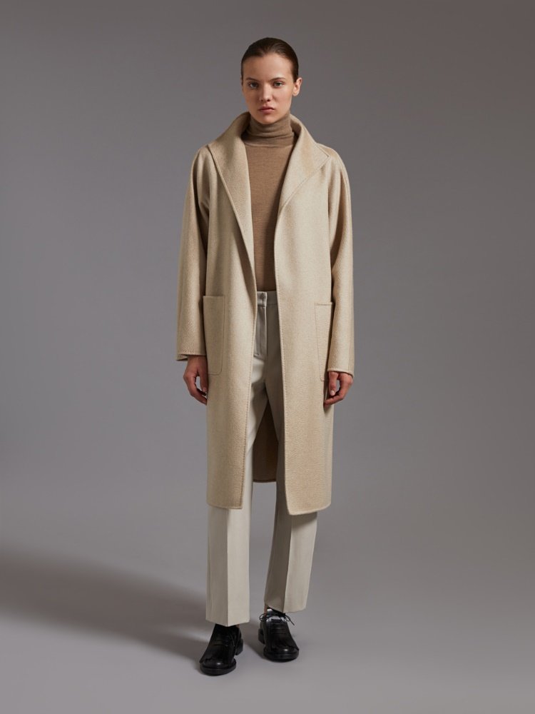 Midi cashmere cardigan coat, sand | Max Mara
