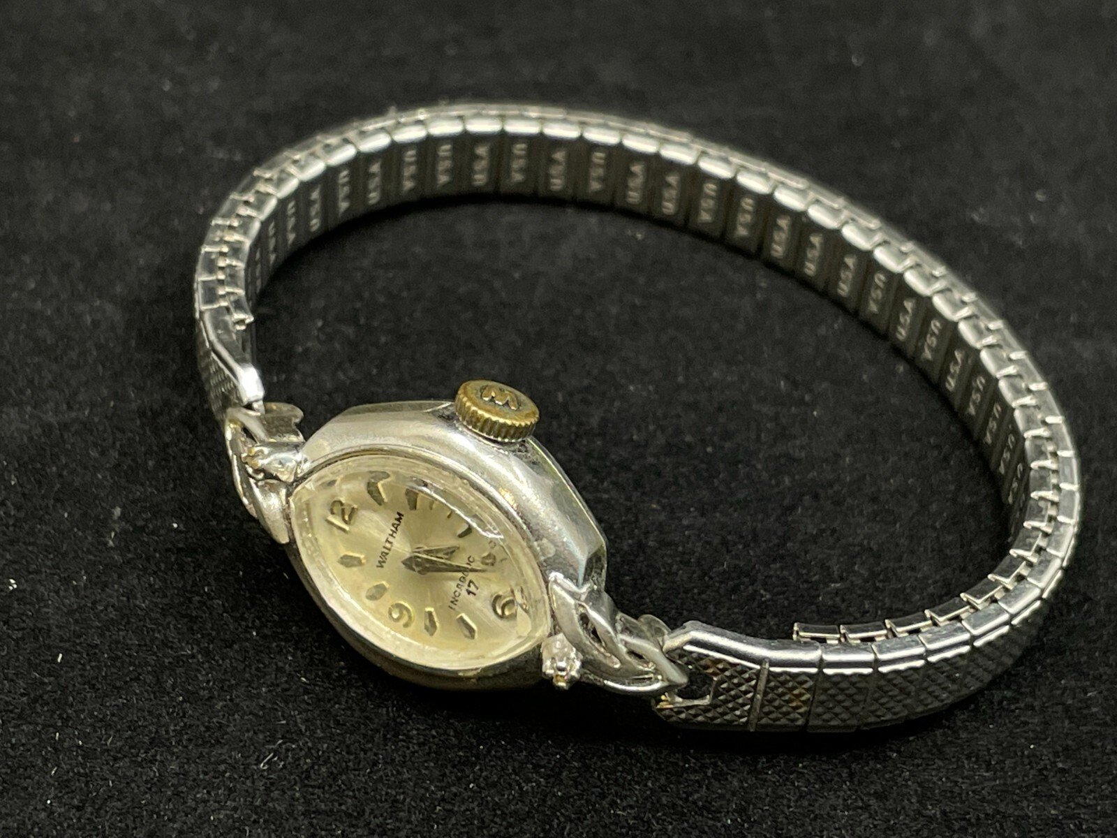 Vintage Waltham 17 Jewel Ladies Watch Swiss Stainless Steel Case