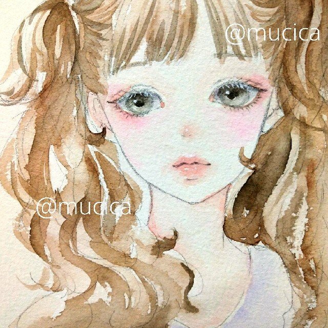 手描きイラスト オリジナル 水彩画 女の子の通販 by むぅしかの