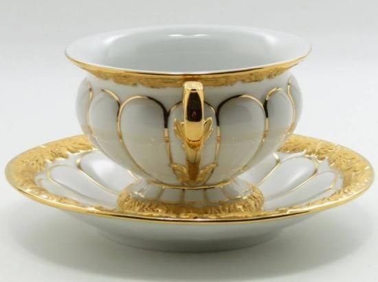 マイセン カップ＆ソーサー□Xフォーム C&S 金彩 ゴールド 1客 Meissen