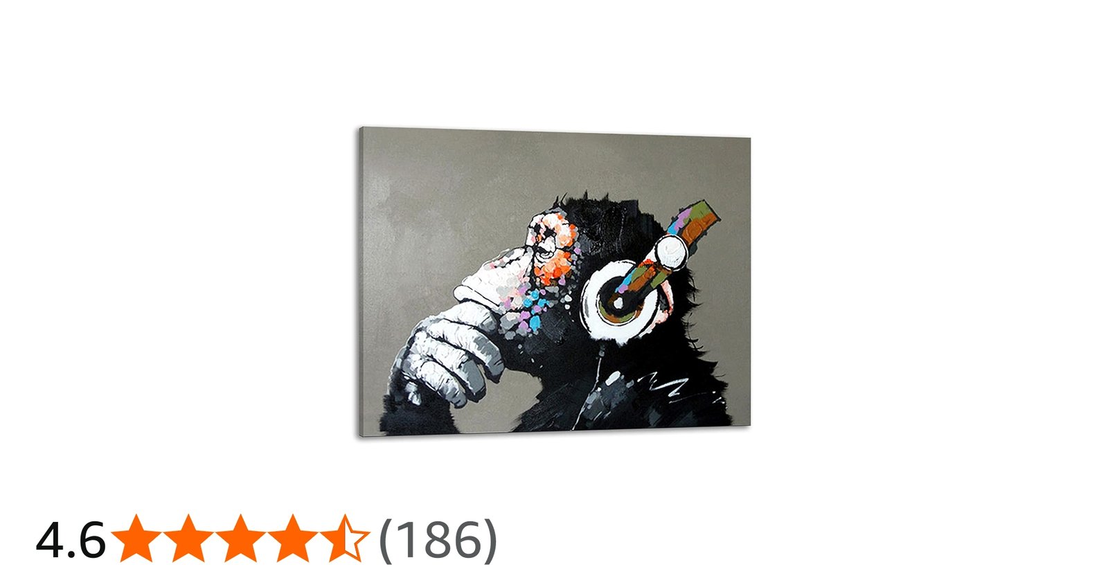 Amazon｜Muzagroo Art Paint by Hand Monkey 油絵 音楽を聴く ゴリラ