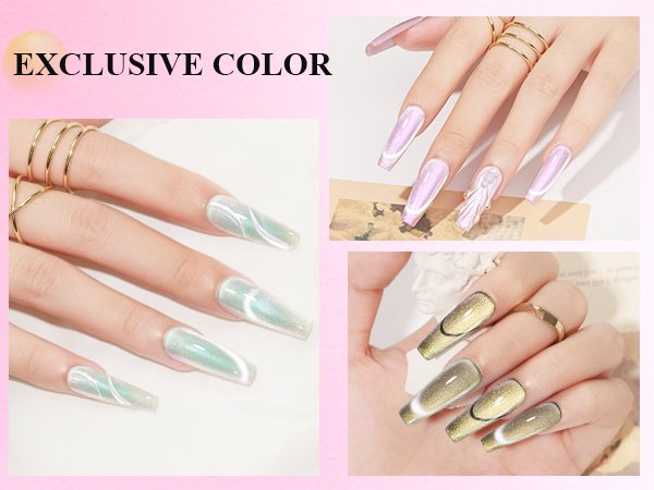 Amazon.com : MIZHSE Cat Eye Gel Nail Polish, Auroras Magnetic Gel