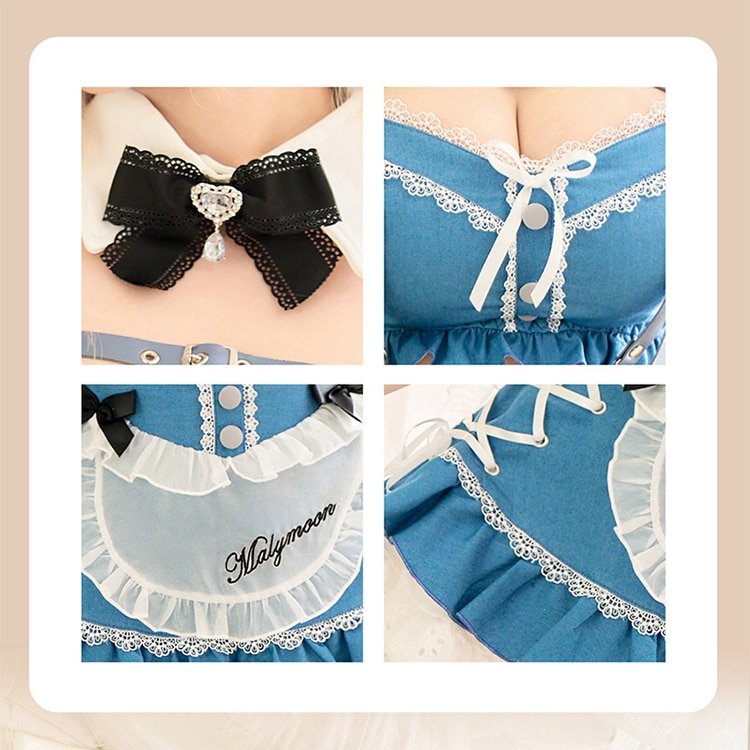 即日発送】パフスリーブデニムドールメイド《ハロウィンコスプレ9点