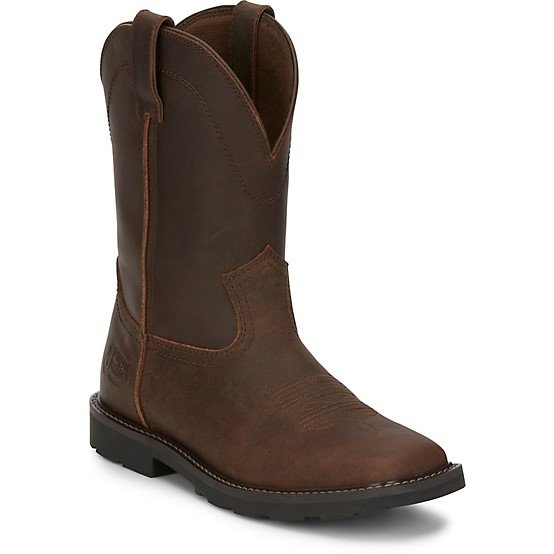 Justin Men's Soft Toe Water Buffalo Boots, Chocolate at Tractor