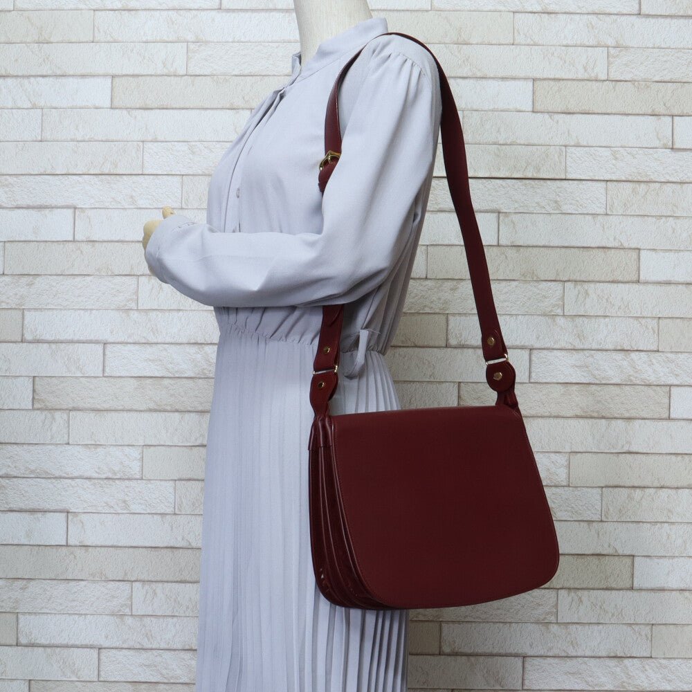CARTIER カルティエ マストライン ショルダーバッグ レザー レッド
