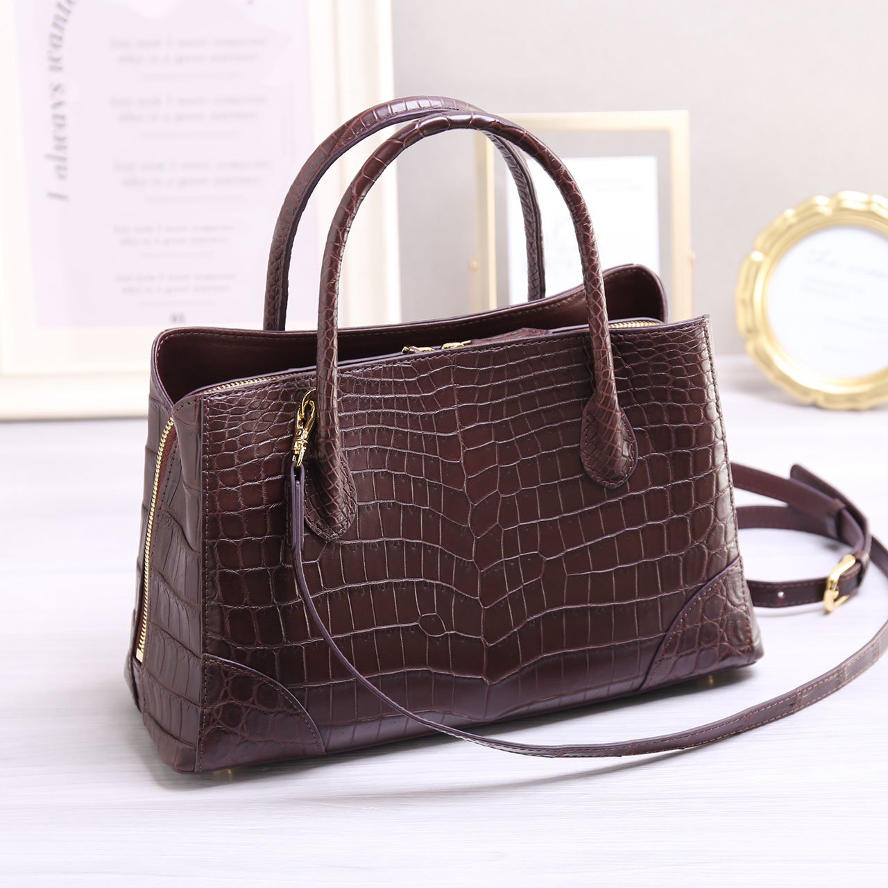 sankyo shokai（三京商会） クロコダイル ハンドバッグ レディース
