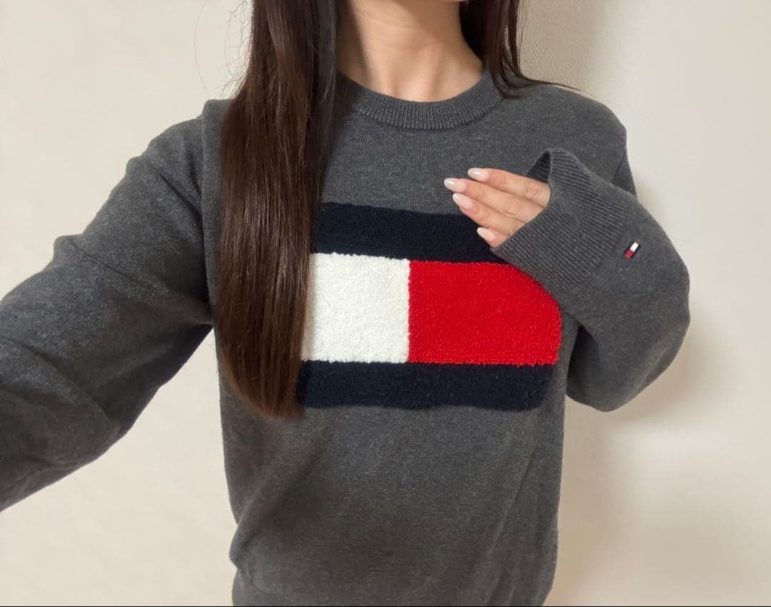  グレー スウェット アディカラー オーバーサイズ クルーネック スウェット ミディアム