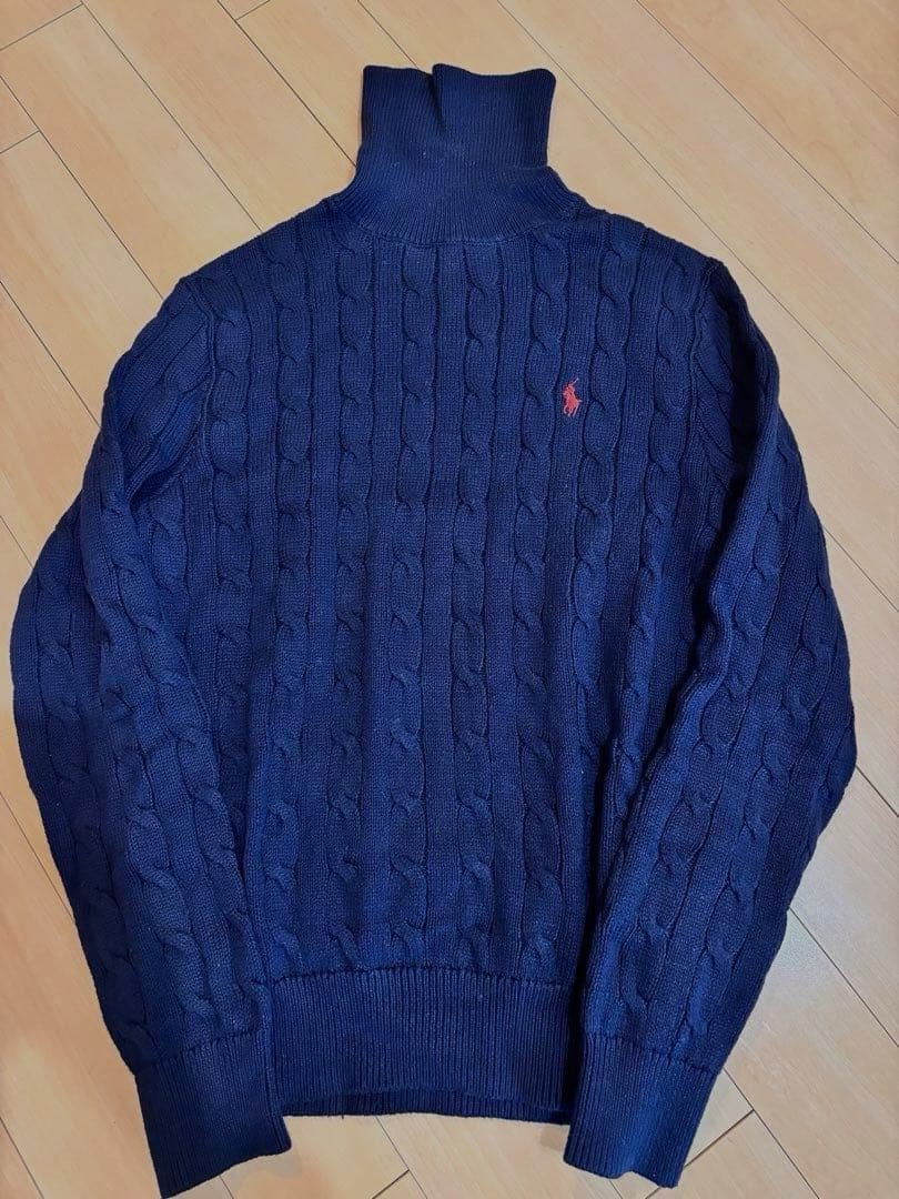 【試着のみ】ポロラルフローレン タートルネックケーブルニット ポニーS ネイビー POLO RALPH LAUREN（ポロ・ラルフローレン） ポロ ラルフローレン