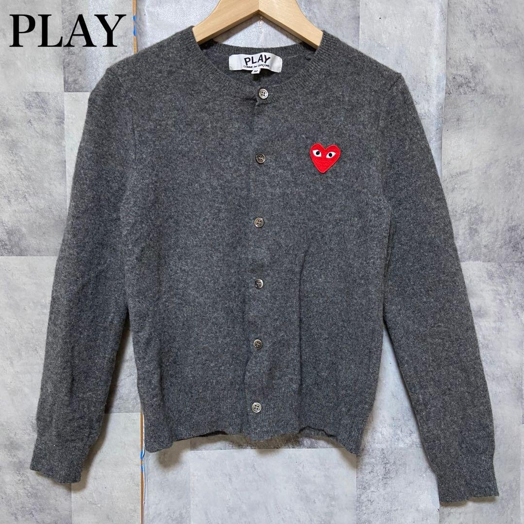 【COMME des GARCONS】ウールカーディガン Mサイズ グレー Comme Des Garçons Play カーディガン | グレー | FARFETCH JP