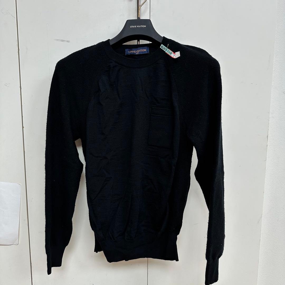 LOUIS VUITTON ブラック薄手ニットセーター LOUIS VUITTON（ルイ・ヴィトン） ダミエ セーター ニット ブラック 黒