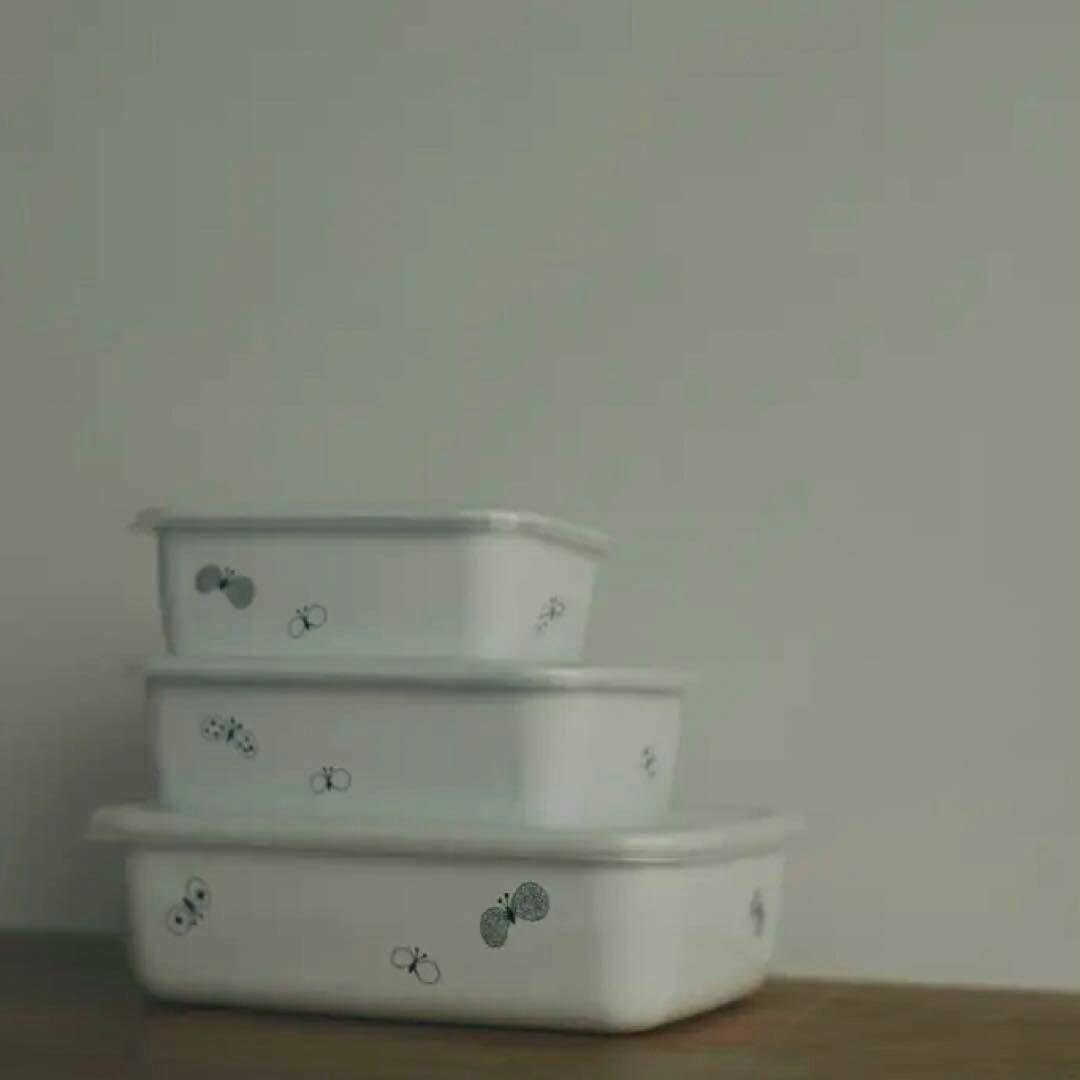 ミナペルホネン　レクタングル　琺瑯　野田琺瑯　choucho SML 新品 レクタングル深型 S choucho チョウチョ｜野田琺瑯×ミナ