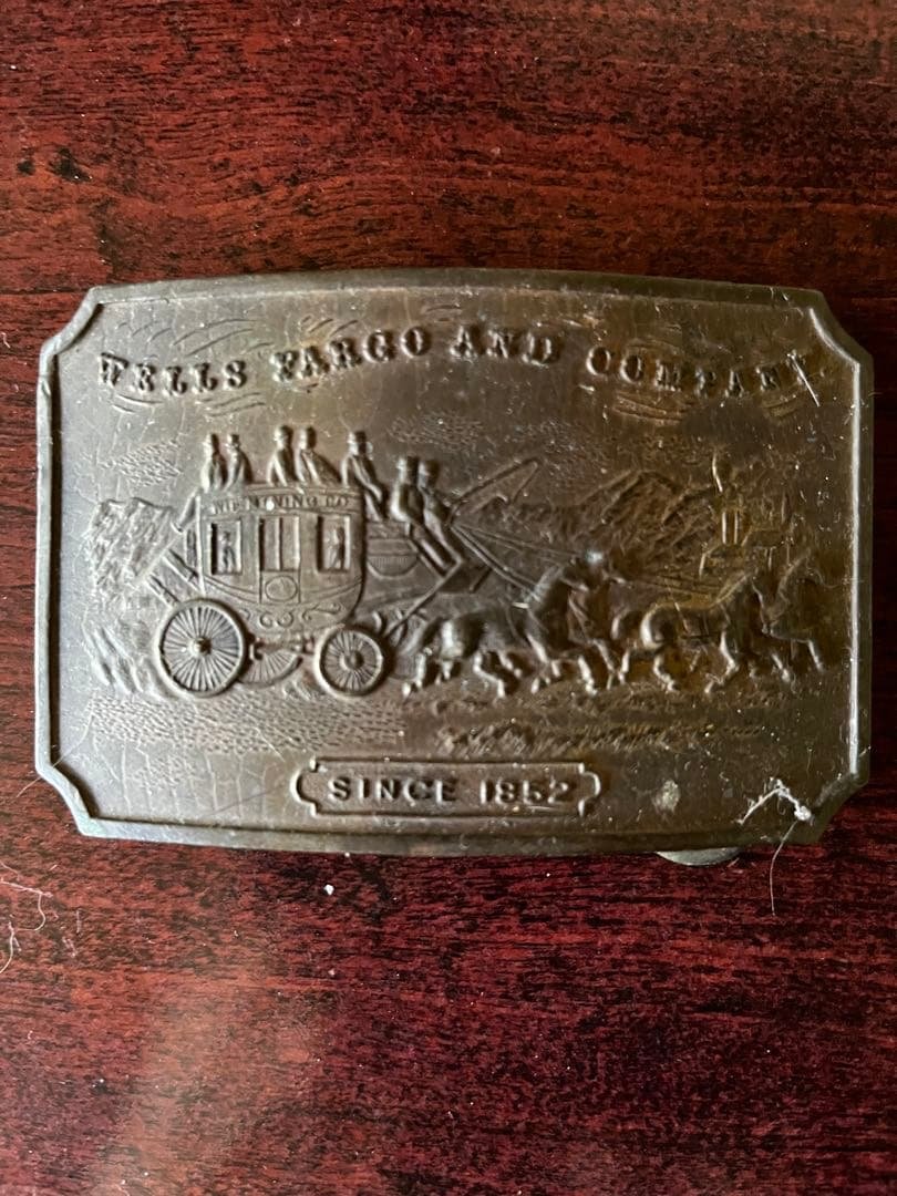 Wells Fargo ノベルティプレート 1982年製 709 - RARE ANTIQUE WELLS FARGO & CO EXPRESS POCKET STAMP with