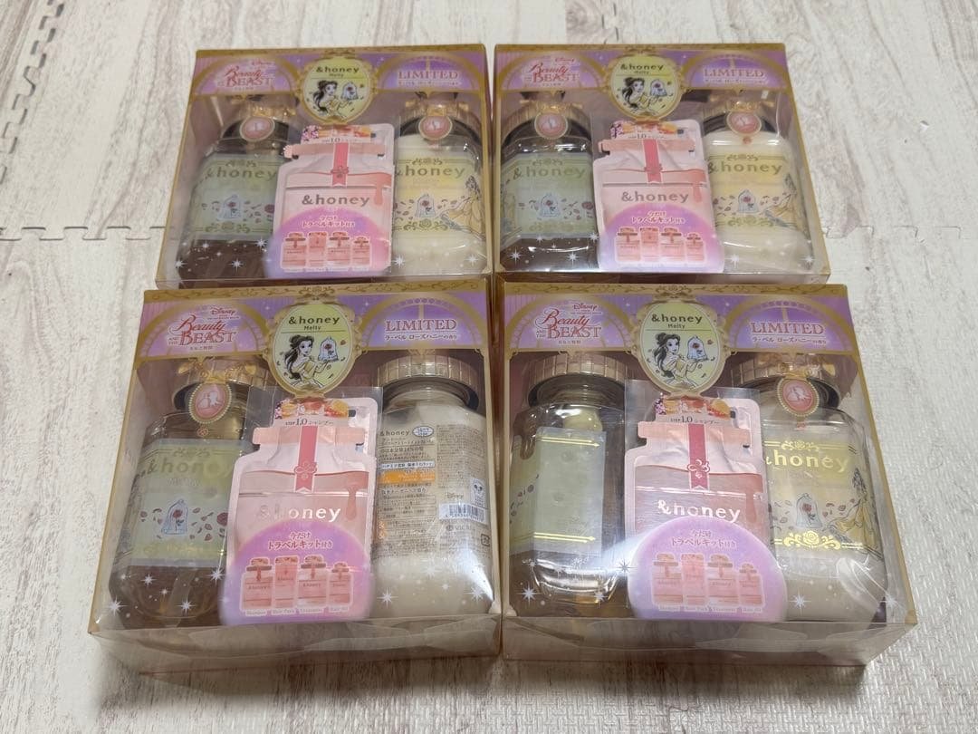 【新品未開封】&honey 美女と野獣 コラボ シャンプーセット 4セット アンドハニーからディズニー『美女と野獣』限定デザインのヘアケア