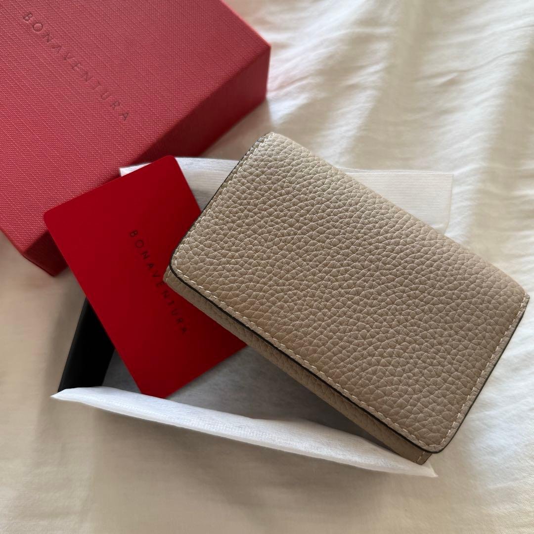 極美品 ボナベンチュラ カードケース 名刺入れ グレージュ シュリンクレザー ビジネスカードケース シュリンクレザー（名刺入れ）｜BONAVENTURA