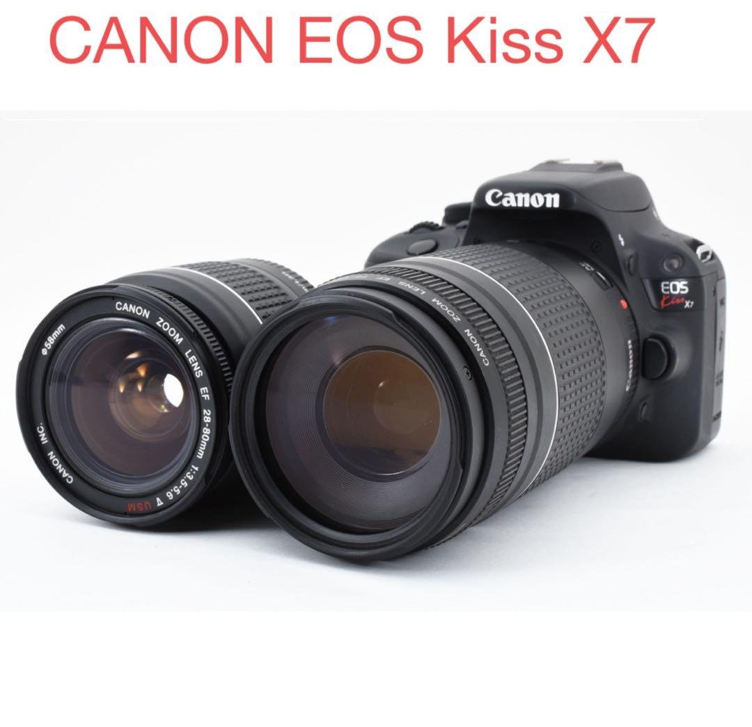 Canon EOS Kiss X7 デジタル一眼レフ標準＆望遠ダブルレンズセット キヤノン EOS Kiss X7 ダブルズームキット | デジタル一眼レフ
