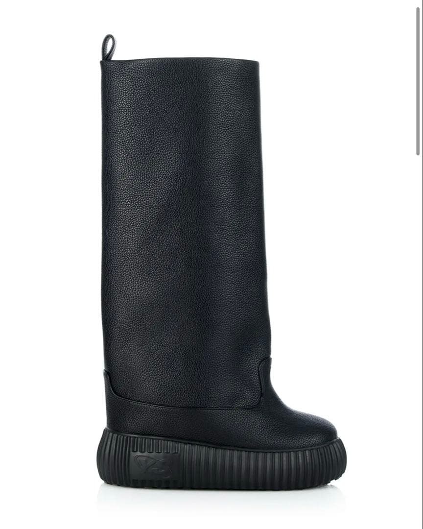 YELLOブラック ロングブーツ YELLO / TOKYO BLACK PLATFORM LONG BOOTS