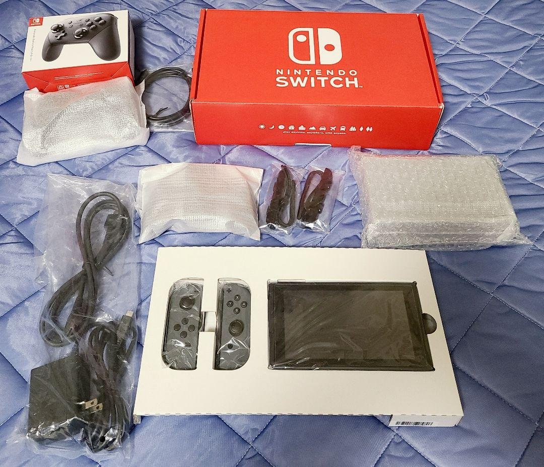 【セット】Nintendo Switch 旧型 グレー & プロコントローラー Switch クラシックカラーワイヤレスコントローラー レビュー】高耐久